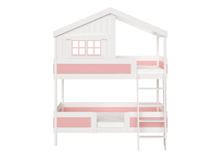 Кровать двухъярусная "Шале" размер L (белый/розовый)