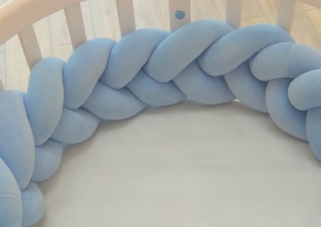 Бортик плетёный для кроватки Ellipsebed (голубой)