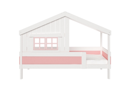 Кровать одноярусная "Шале" размер L (белый/розовый)