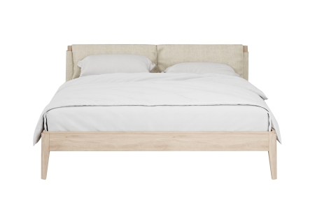 Кровать двуспальная Line с мягким изголовьем 160 см (дуб натуральный)
