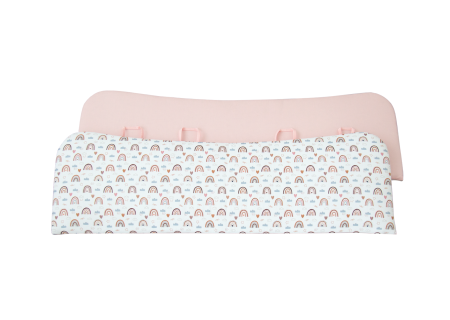 Мягкие бортики для кроватки KIDI soft "Милая радуга" (розовый, сатин)