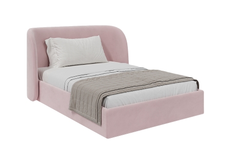 Кровать двуспальная Classic 140 см (розовый, велюр)