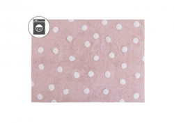 Ковер в горошек "Polka Dots" 120*160 см (белый/розовый)