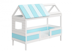 Кровать одноярусная Nord размер L (белый/голубой)